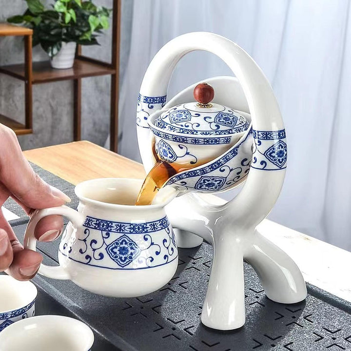 Hochwertige Chinesische Tee-Set-Geschenkbox, Rotierendes Kung Fu Tee-Set, Reines Handfeuern, Mit Rot