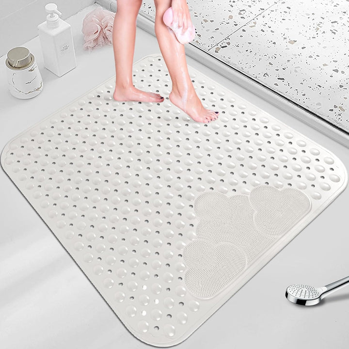 Duschmatte rutschfest 80x80cm,Antirutschmatte Dusche mit Ablauflöchern,Duscheinlage rutschfest mit S