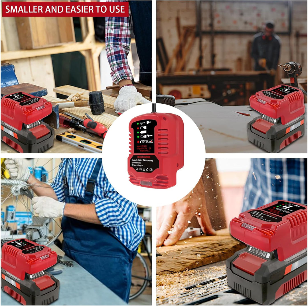 Tragbares Mini Ladegerät Kompatibel mit Einhell 18V Power X-Change Akku für Power X-Change Serie für