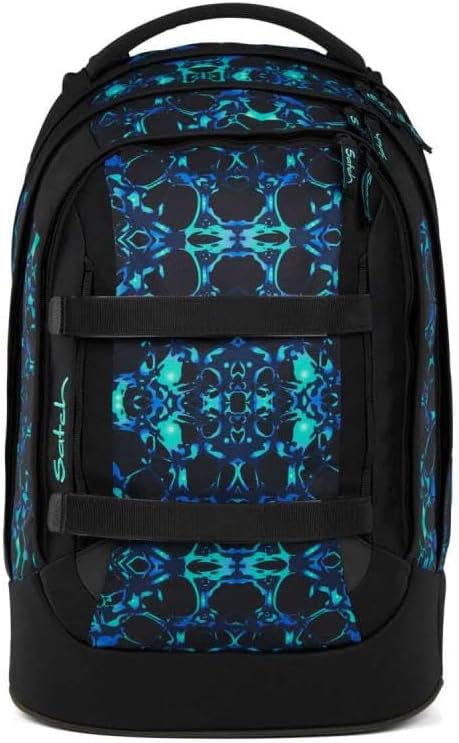 Satch pack Schulrucksack Set 2tlg. inkl. Schlamperbox (Caleido Blue), Caleido Blue