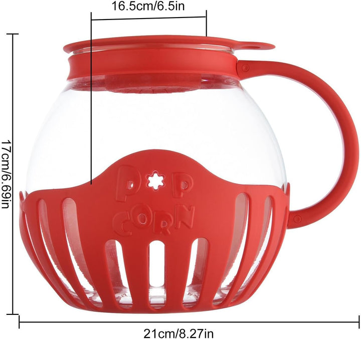 Popcorn-Maschine - Air Popcorn Popper Bowl Mit Deckel, Popcorn Maker Mikrowelle, Rot Red, Red