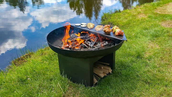 Feuerplatte Plancha Feuerplatte aus Stahl 4mm, Grillplatte passend für Feuertonne 60 cm (Lieferung o
