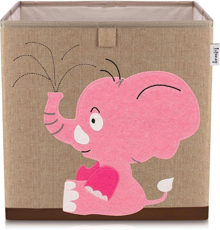 Aufbewahrungsbox im 3er Set Elefant, Schwein und Einhorn I Dreierpack Spielzeugbox mit Tiermotiv pas