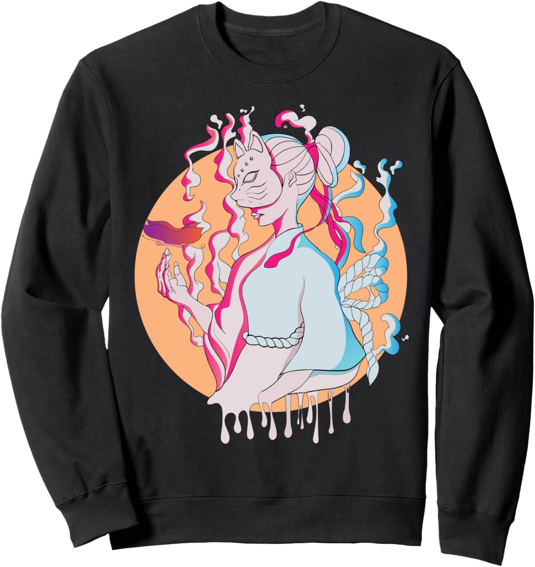 Japanese Kawaii Geisha Girl in Kimono Japan Art Animes Sweatshirt