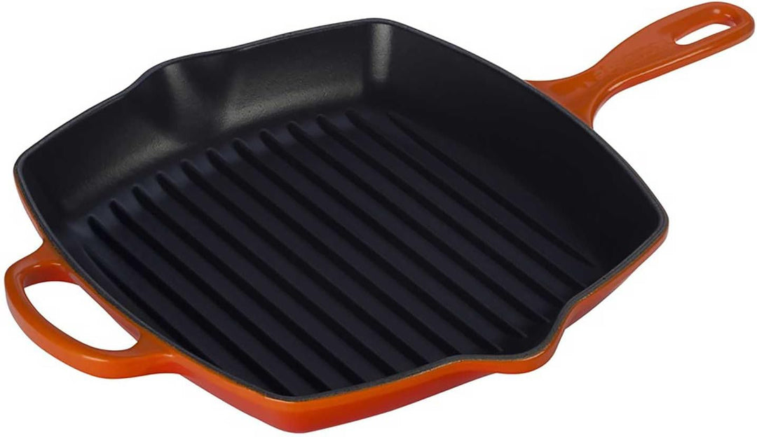 LE CREUSET Signature Gusseisen-Grillpfanne, Quadratisch, 26 cm, Für alle Herdarten inkl. Induktion g
