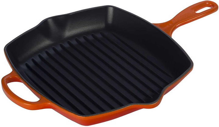 LE CREUSET Signature Gusseisen-Grillpfanne, Quadratisch, 26 cm, Für alle Herdarten inkl. Induktion g
