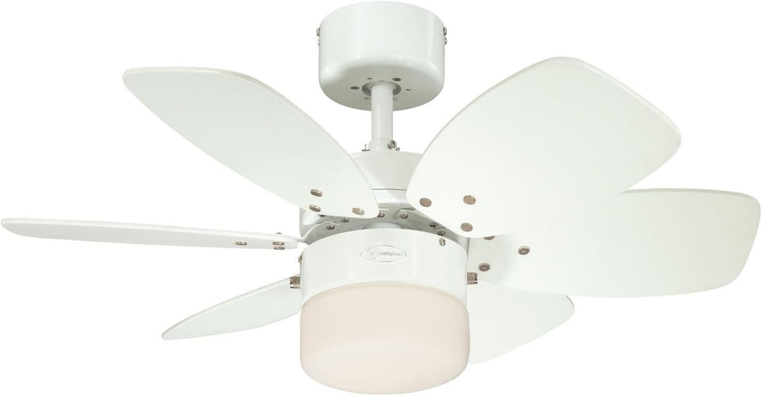 Westinghouse Lighting Deckenventilator, E27, Ausführung in Weiss mit Wendeflügeln in hellem Ahorn/we