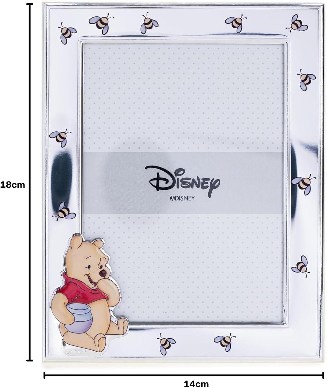 VALENTI &amp; CO. – Disney Baby – Winnie Puuh Bilderrahmen aus Silber für Kinder, Geschenkidee für Taufe