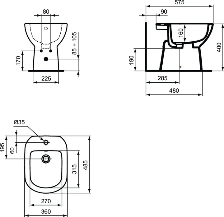 Ideal Standard T467401 I.Life A Standbidet, Weiss