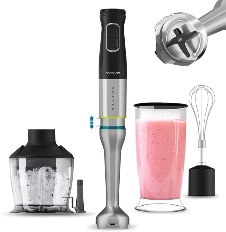 Cecotec Stabmixer Katana TotalDestroy 1500XL DK. 1500 W, 21 Geschwindigkeiten und Turbo, 4 Klingen m