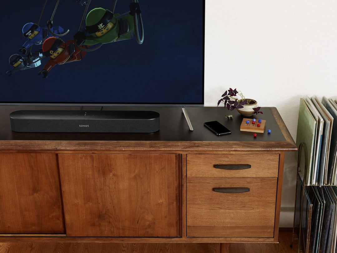 Sonos Beam Smart Soundbar, schwarz – Kompakte für Fernsehen & Musikstreaming mit WLAN, Alexa Sprachs