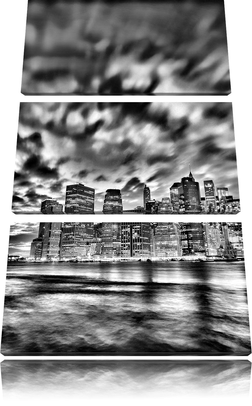 Pixxprint Skyline New York als Leinwandbild/Grösse: 3 Teilig (120x80) cm/Wandbild/Kunstdruck/fertig