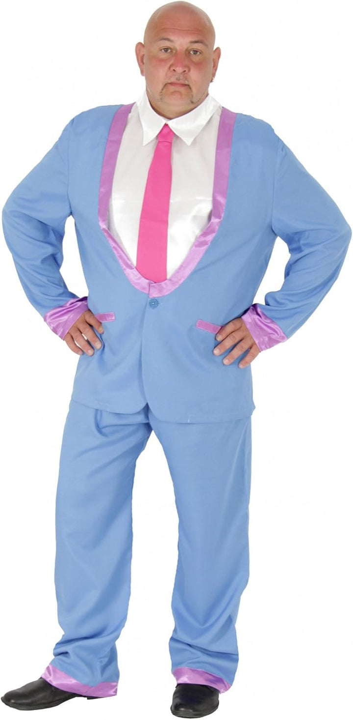 Foxxeo Blauer 50er Jahre Anzug für Herren Kostüm für Rock in Roll Motto-Partys Disco Teds Ted Cosh B