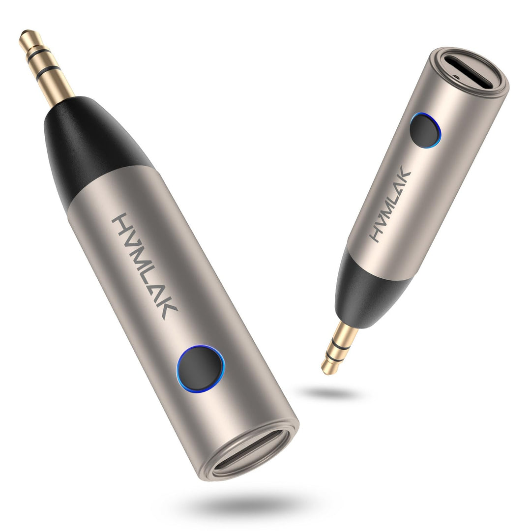 HVMLAK Aux Bluetooth Adapter Auto, Bluetooth 5.3 Empfänger [Stabile Verbindung] für Autoradio Heim-S