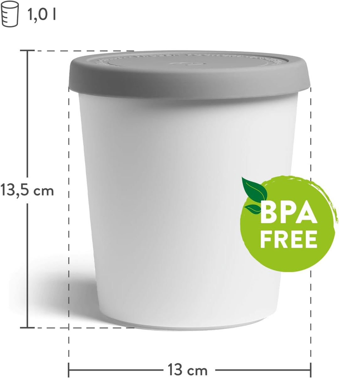 SPRINGLANE 2er-Set Eisbehälter für Speiseeis 1 L, Aufbewahrungsbehälter, Gefrierdosen, Eis-Container