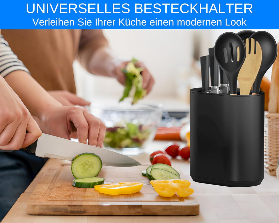 Messerblock ohne Messer und Utensilienhalter Küche, Behälter für Küchenutensilien, Küchenhelfer Aufb