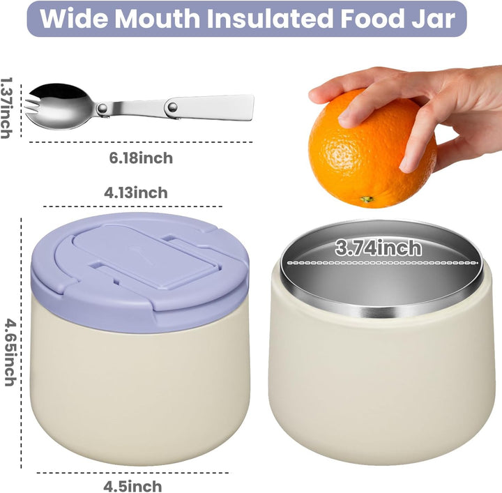 Itslife Thermobehälter für Essen 420ml, Warmhaltebehälter Essen Edelstahl mit Schnallendeckel und Lö