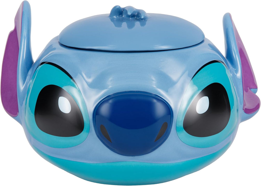 Stitch Keksdose - Offiziell lizenziertes Disney förmiges Behältnis mit Deckel, ideal zur Aufbewahrun