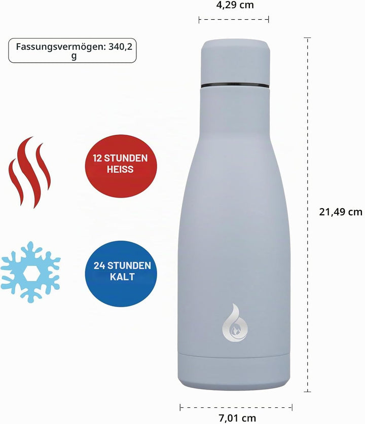 BJPKPK Isolierte Trinkflasche Becher 350ml Kleine Edelstahl-Wasserflaschen Wiederverwendbarer Metall