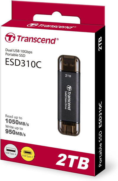 Transcend 2T External SSD ESD310C USB 10Gbps - TS2TESD310C 2TB, 2TB