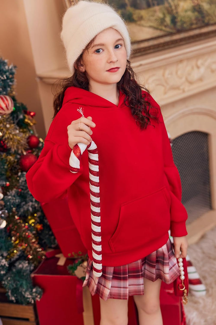 Arshiner Mädchen Kapuzenpullover Warm Fleece Winter Hoodie 6-16 Jahre | Taschen, Lose, Einfarbig, Ba