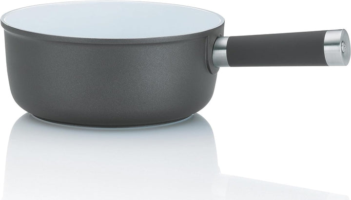 Kela 16571 Käsefondue-Pfanne, Aluguss, Keramisch beschichtet, Induktionsgeeignet, 1 L, Meyrin, grau