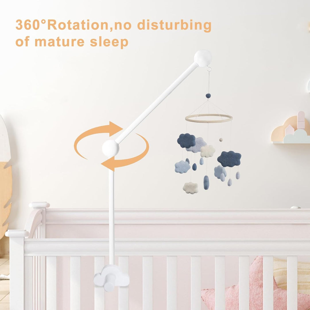 Mobile Halterung Holz für Babybett - 360°Drehbar Mobile Halterung Wickeltisch Sicher & Stabil für Ba