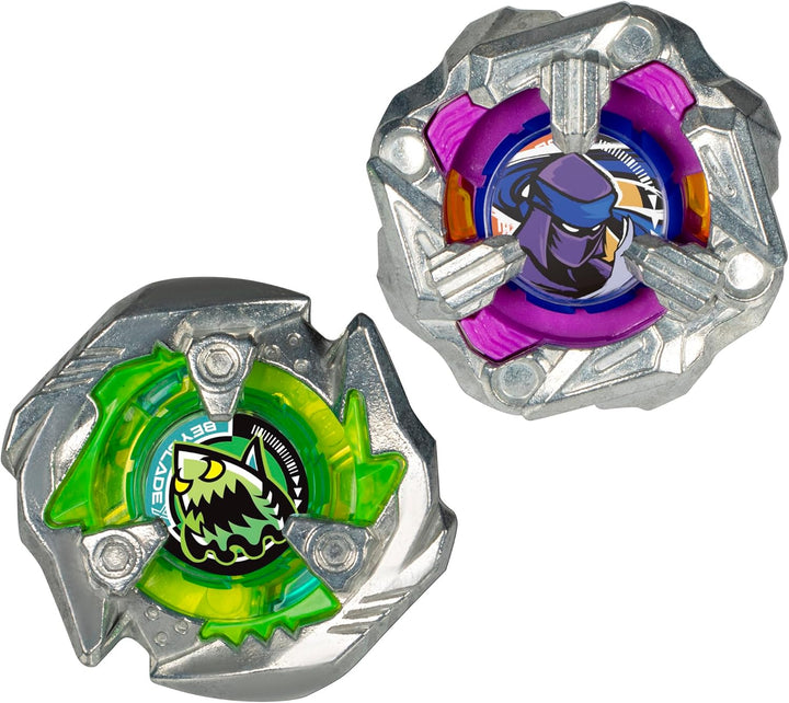Beyblade X Knife Shinobi 4-80HN und Keel Shark 3-80F Kreisel Dual Pack, mit X-Celerator, mit 2 Klick