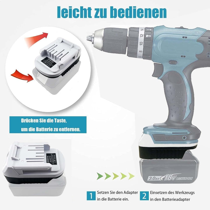 MAKB18G Akku Adapter für Makita 18V LXT Batterie BL1815 BL1820 BL1830 BL1840B, als Ersatz für den Ak
