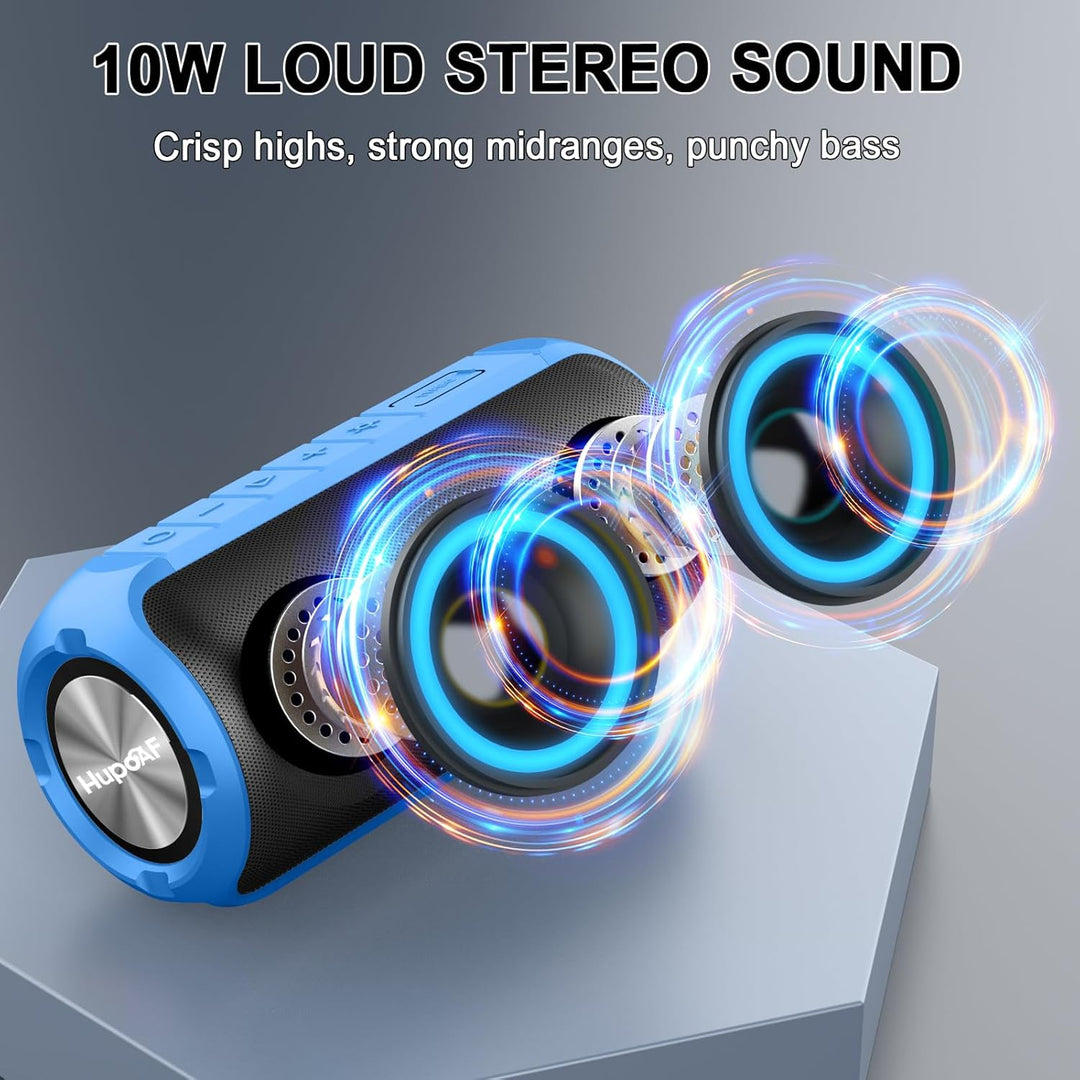 Tragbarer Bluetooth Lautsprecher mit Licht,Bluetooth 5.3 Musikbox,Bass Boost Box mit IPX7 Wasserschu