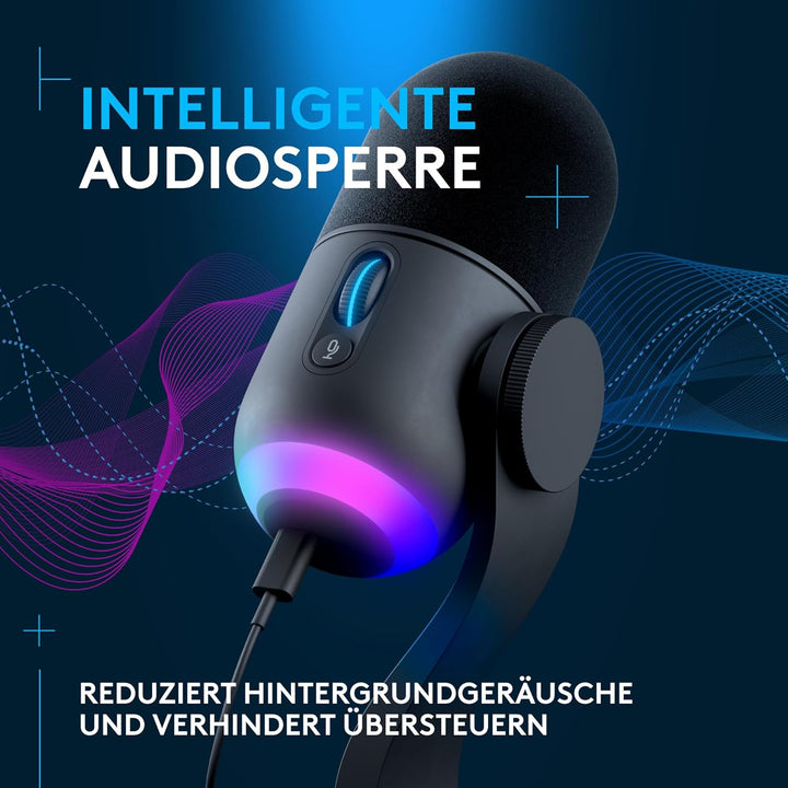 Logitech G Yeti GX dynamisches RGB-Gaming-Mikrofon mit LIGHTSYNC, USB-Mikrofon zum Streaming, Supern