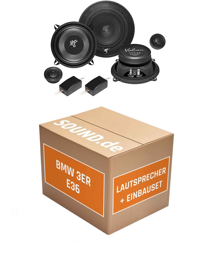 Lautsprecher Boxen Einbaupaket für Hifonics VX52E kompatibel mit BMW 3er E36, Coupe vorne | 2X Tief-
