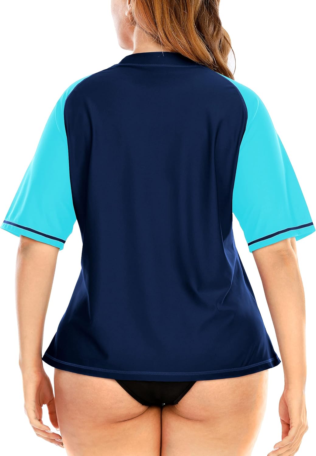 Halcurt UV Shirt Damen Übergrösse Rash Guard Kurzarm UPF 50+ Badeshirt UV Schutz Schwimmshirt Schnel