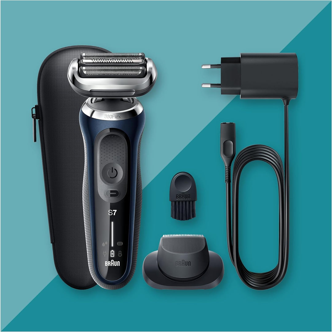 Braun Series 7 Rasierer Herren mit EasyClick Aufsatz, Elektrorasierer & Präzisionstrimmer, 360° Flex