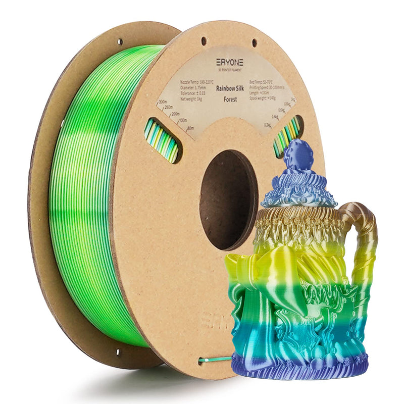 ERYONE Silk Rainobw PLA Filament PLA 1.75mm, 3D-Drucker Silk PLA Filament, 0,03 mm, 1kg / Spule, For