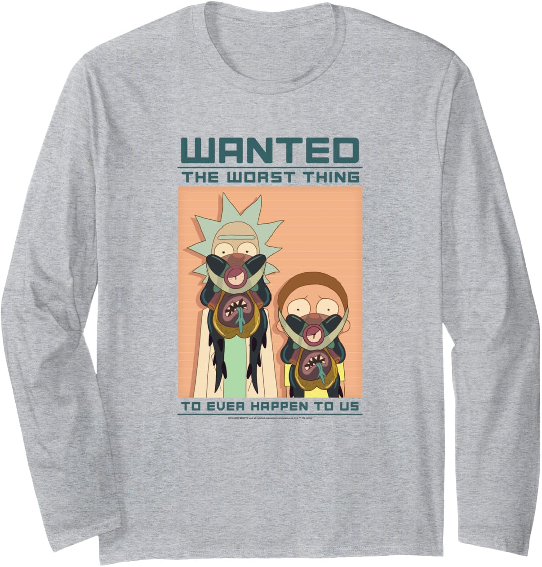 Rick and Morty Wanted Langarmshirt