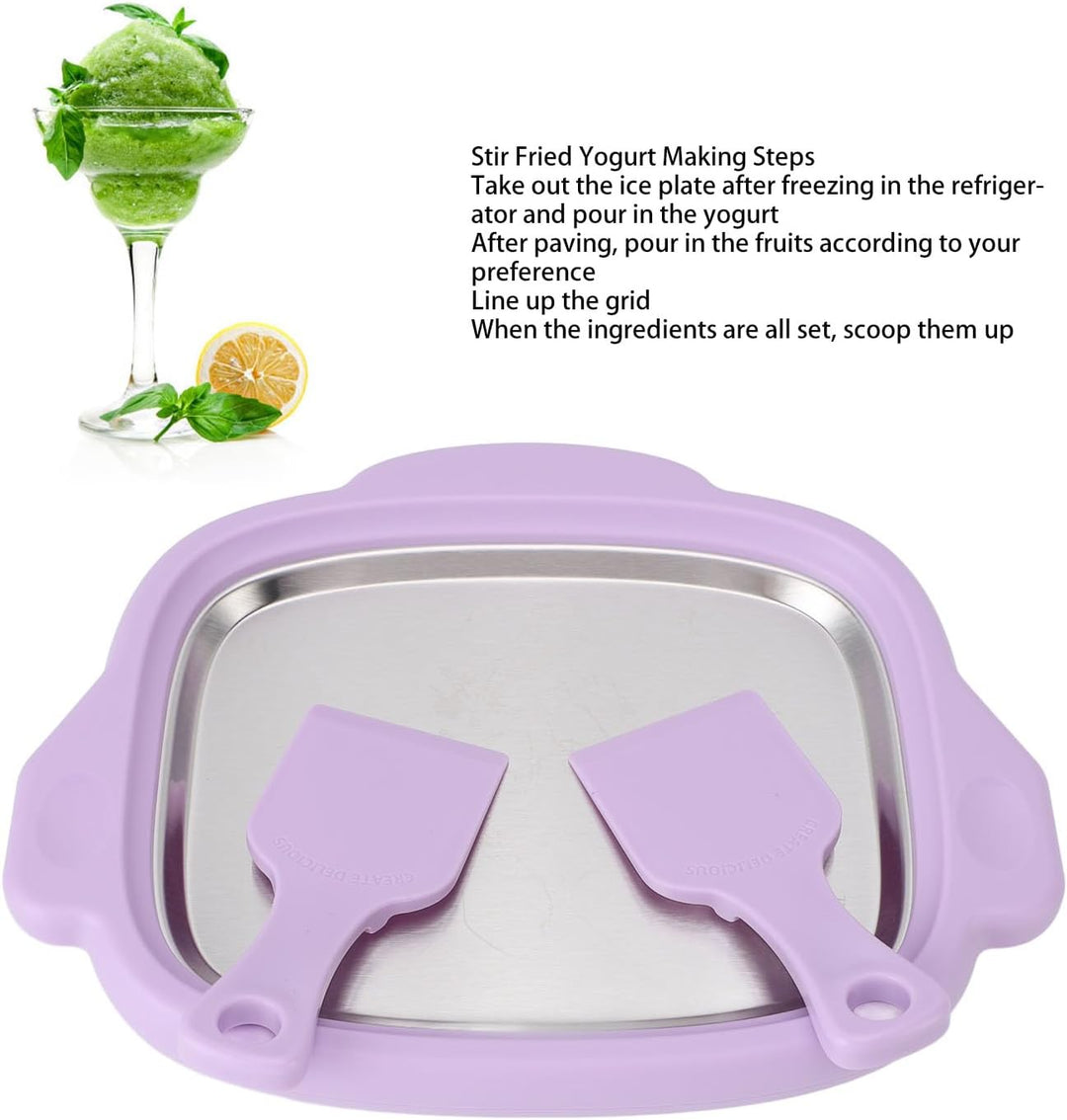 Gerollte Eismaschine, Edelstahl-Eisbratmaschine, Eiswürfelform, Frozen Yogurt Maker für Kinder, selb