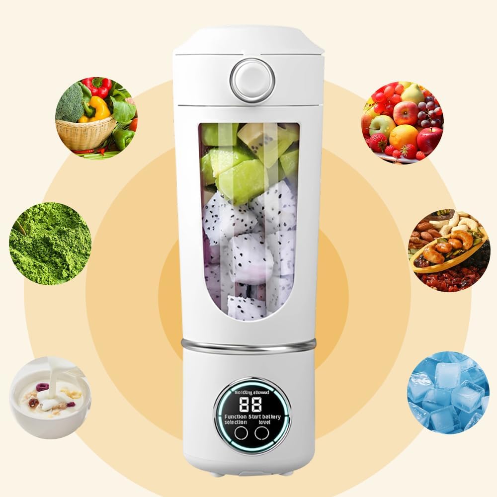 Tragbarer Mixer 700ml, Wiederaufladbar Mini Mixers with Digital Display, Mixer to Go for Milkshakes,