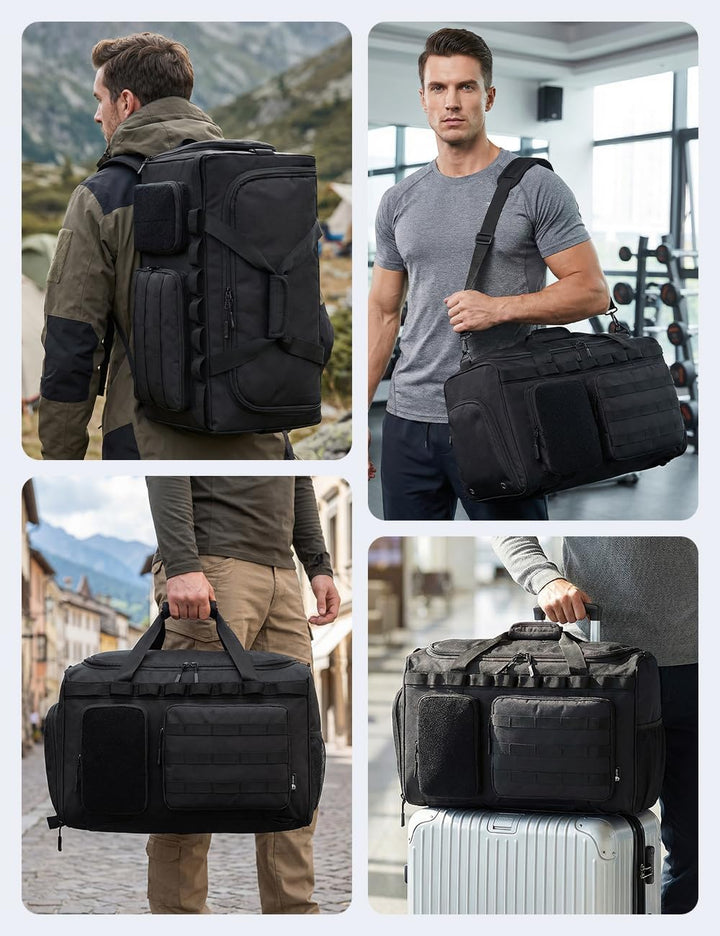 BAGZY Arbeitstasche Herren 50L Taktische Reisetasche Sporttasche mit Rucksackfunktion Einsatztasche