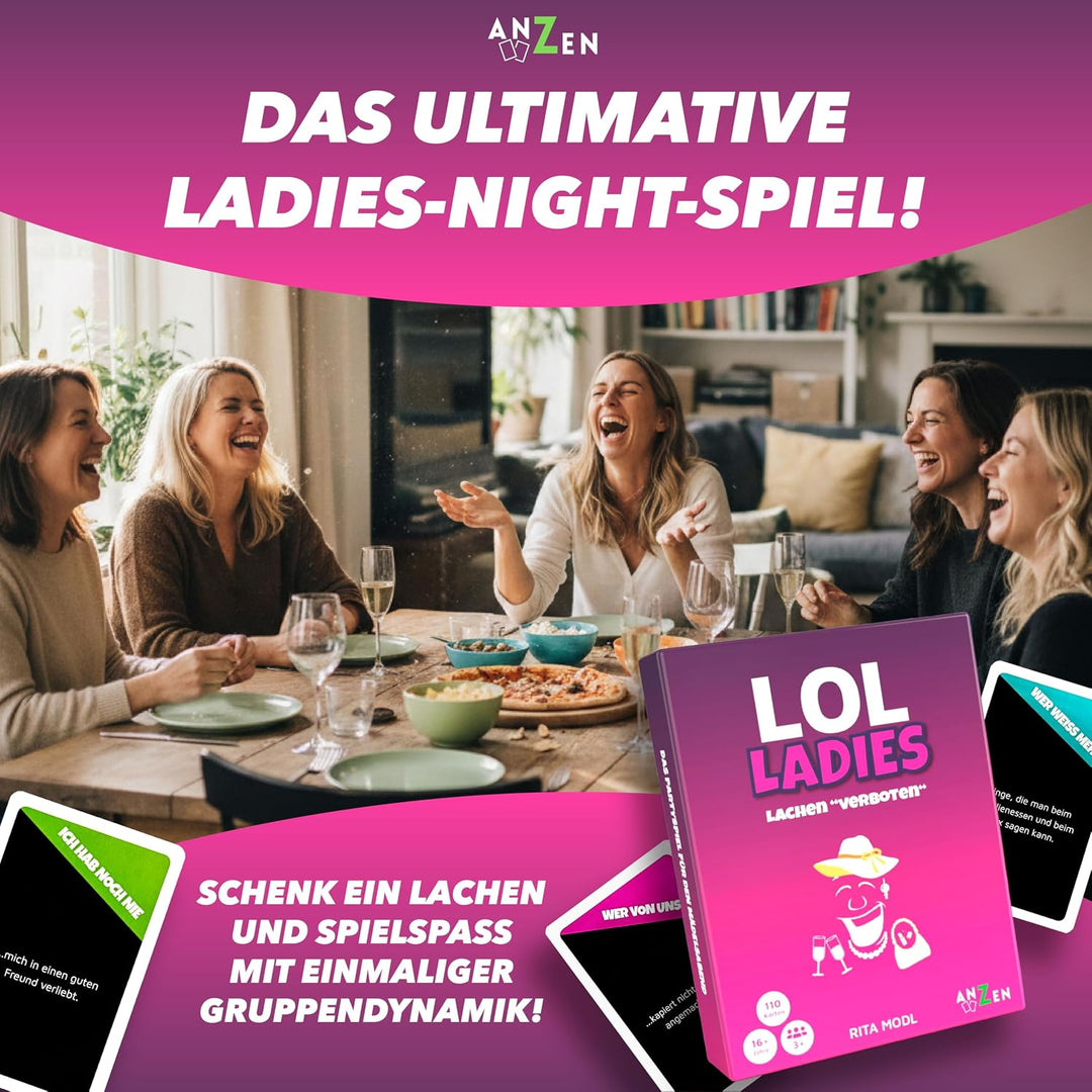 LOL LADIES – Lachen "verboten": Das witzige Partyspiel für Frauen zum Mädelsabend, JGA &amp; Freundinnen