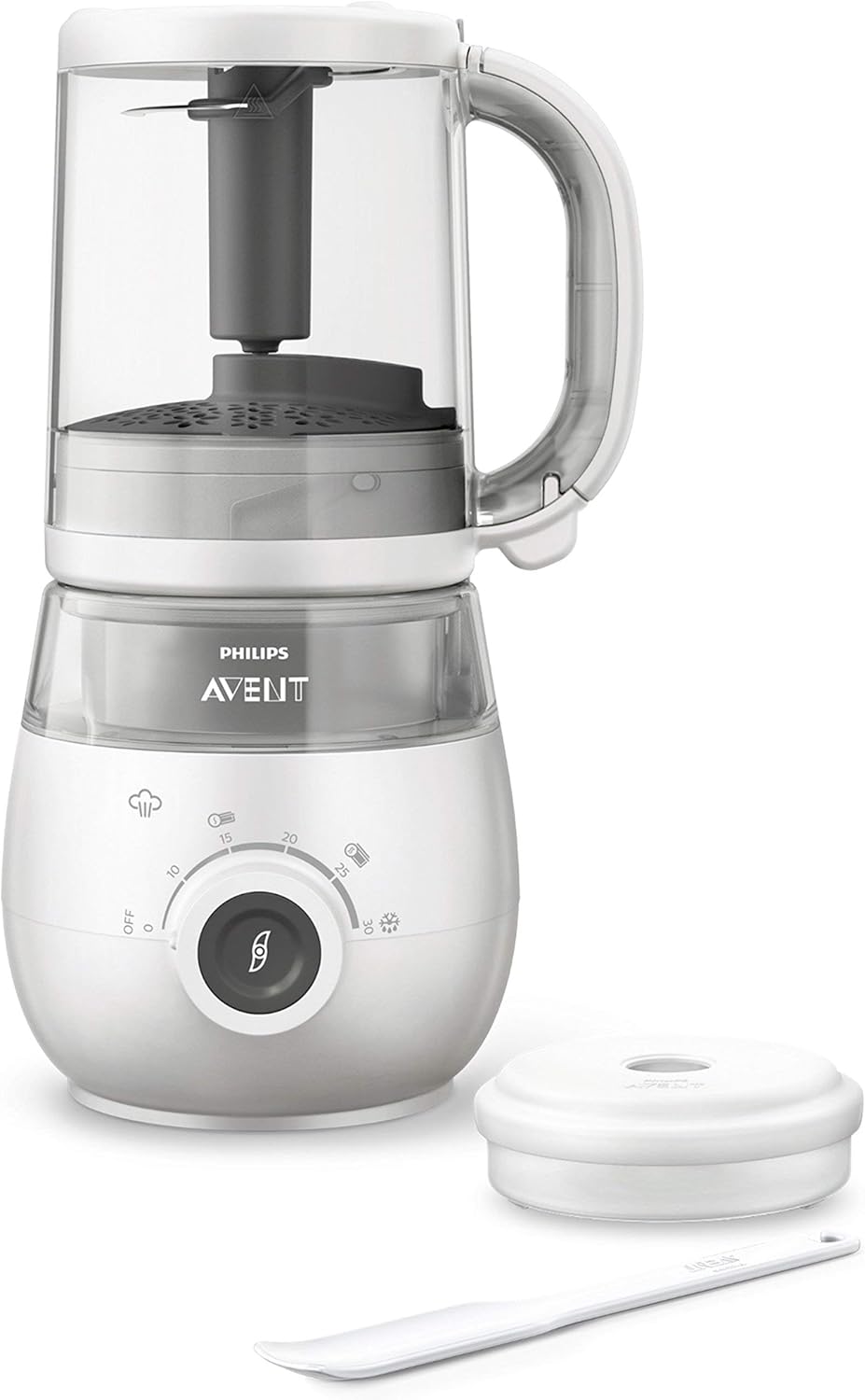 Philips Avent 4-in-1-Babynahrungszubereiter SCF883/01, Dampfgarer, Dampfgaren, Mixen, 1000ml Kapazit