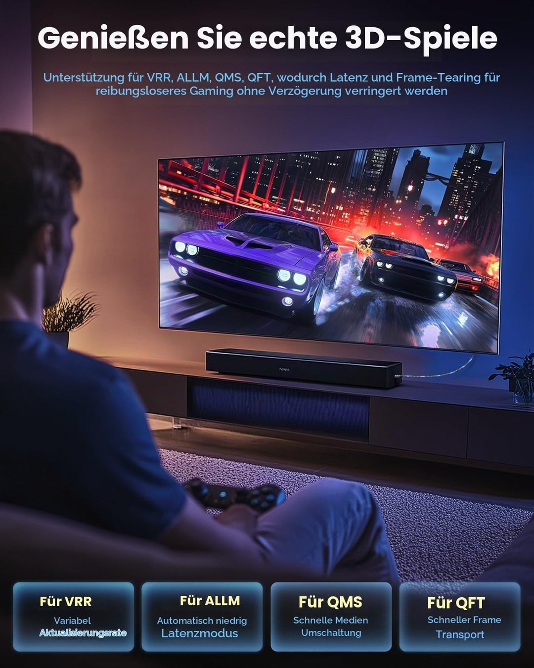 ARISKEEN 8K HDMI 2.1 Kabel 0.5M 2 Stück, 48Gbps High Speed Nylon Geflochtenes HDMI Kabel, Unterstütz