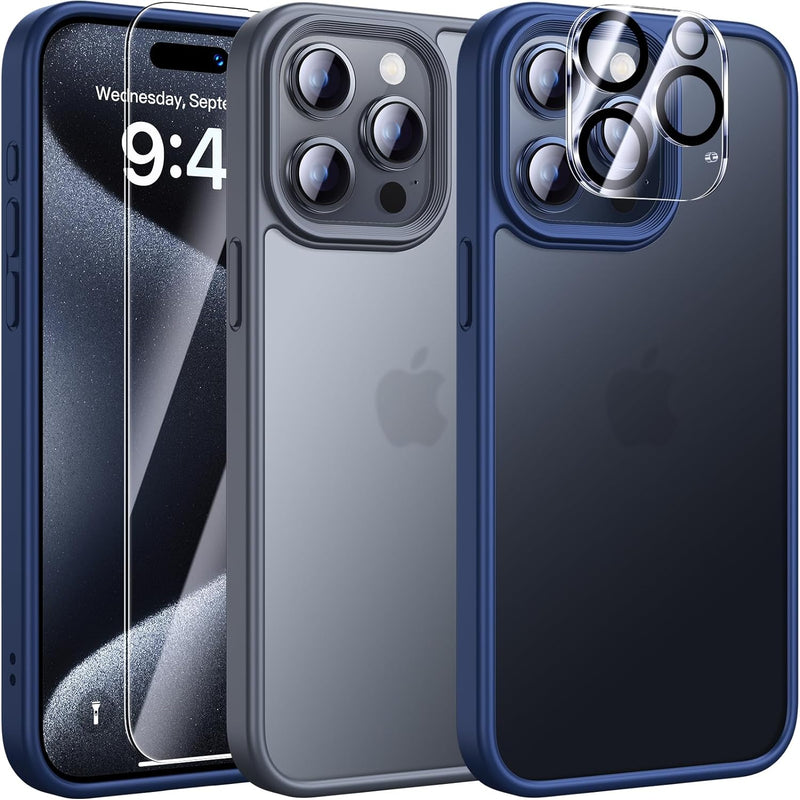 UniqueMe 5-in-1-Set für iPhone 15 Pro Max Hülle, [Nie Vergilbung] Handyhülle für iPhone 15 Pro Max C