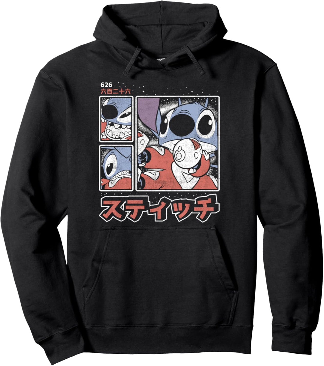 Disney Lilo & Stitch 626 Stitch Day Kanji Panels Pullover Hoodie