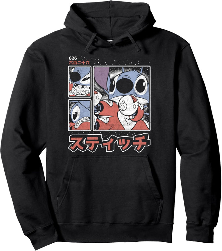 Disney Lilo & Stitch 626 Stitch Day Kanji Panels Pullover Hoodie