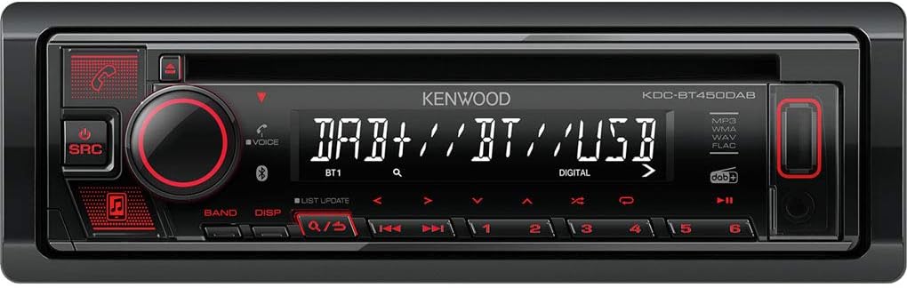 Kenwood KDC-BT450DAB 1-DIN DAB Autoradio Bluetooth CD USB AUX Einbauset passend für Seat Ibiza IV Ib