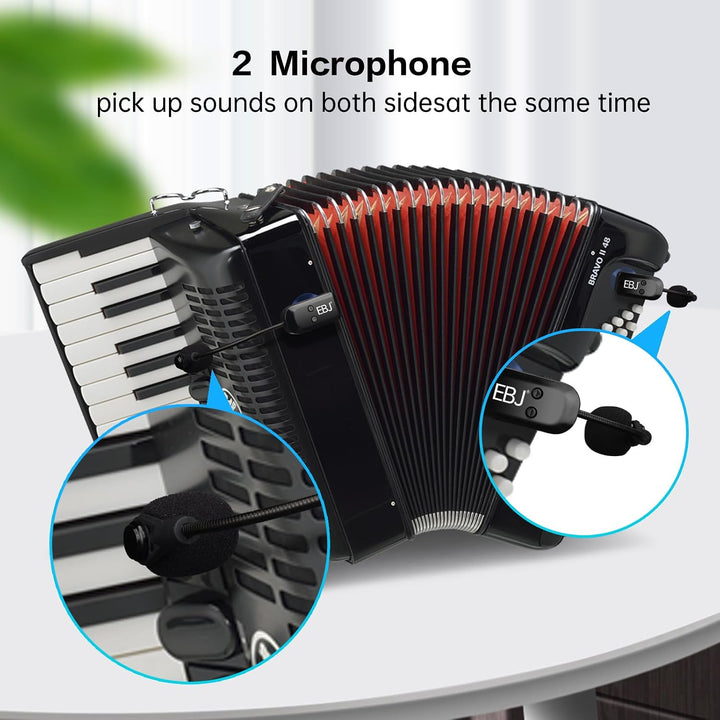 EBJ 2,4 G Instrumenten-Mikrofonempfänger mit abnehmbarem Saugnapf für Gitarre, Violine, Cello, Akkor