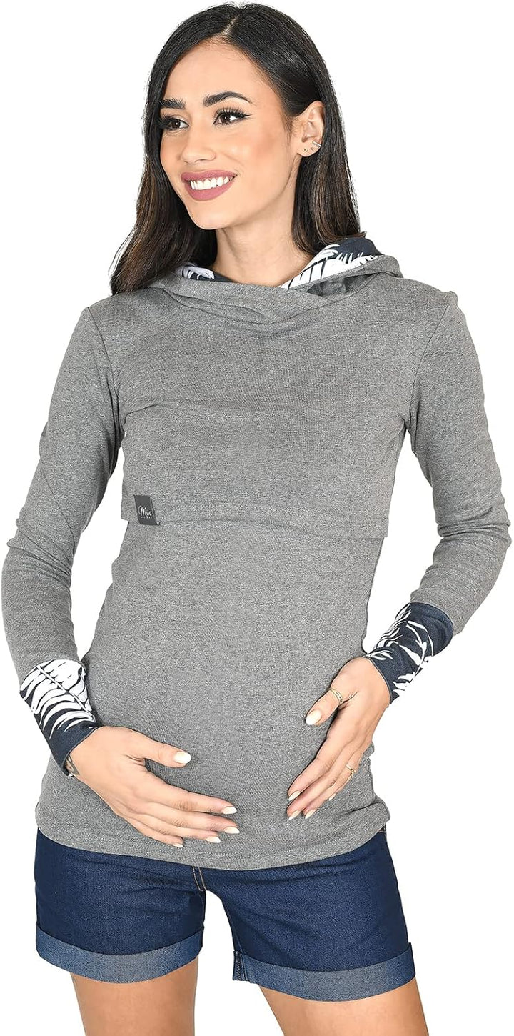 MijaCulture Umstandsmode 2in1 Stillpullover & Umstandspullover Stilltop Stillpulli Neli M007 S Dunke
