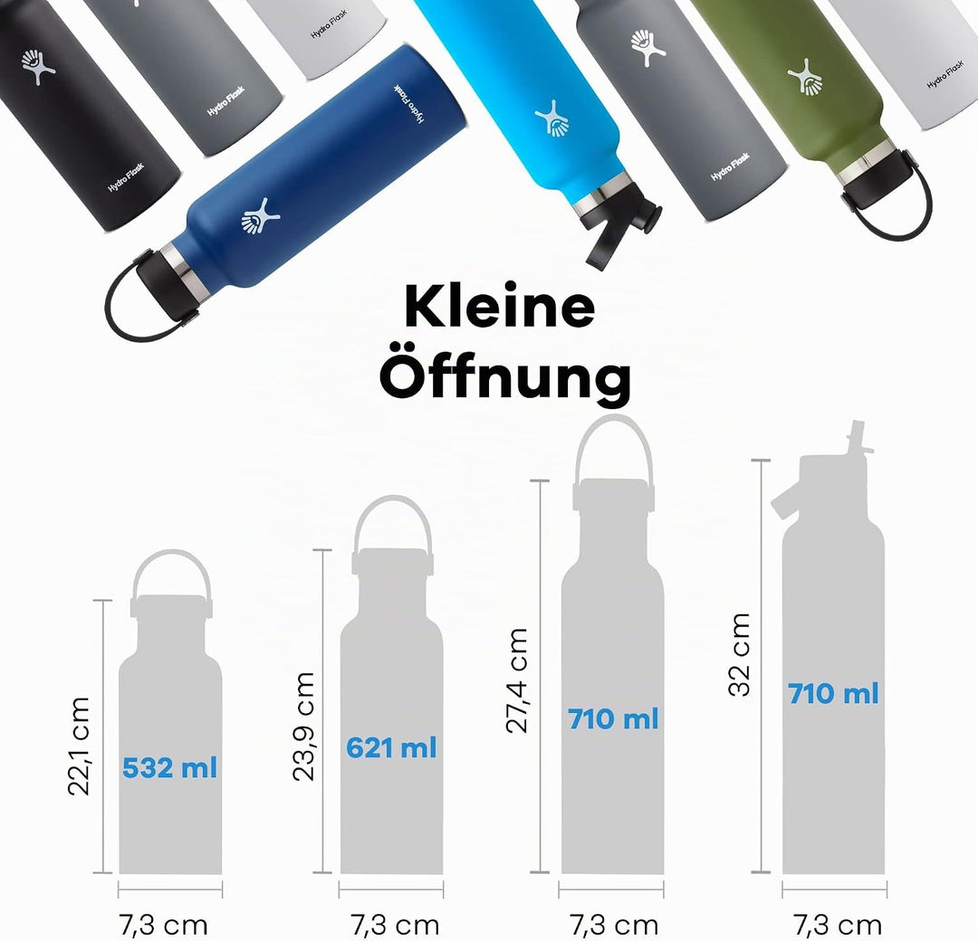 HYDRO FLASK - Trinkflasche 621ml (21oz) - Isolierte Wasserflasche aus Edelstahl - Sportflasche mit a