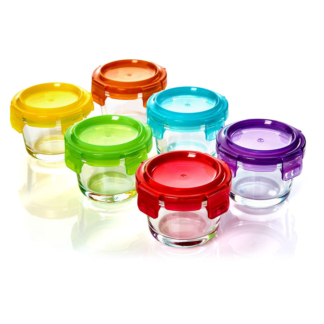 6 x 120ml Aufbewahrungsbecher mit Klickverschluss | verschliessbare & luftdichte Aufbewahrungsgläser